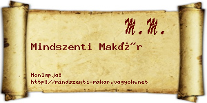 Mindszenti Makár névjegykártya